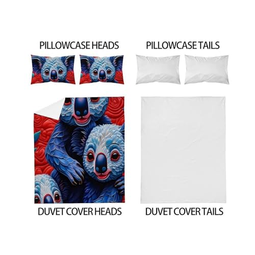 Housse de couette double 200x200cm microfibre imprimé animaux de la forêt - 4