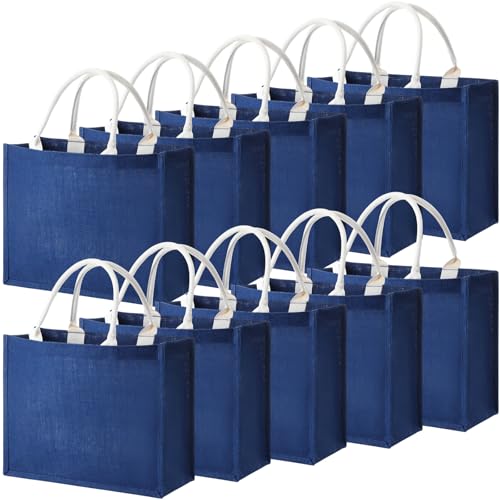 Sacs en toile de jute vierge Shappy grands cabas réutilisables avec poignée solide