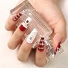Olbye Extra Long Press on Nails Christmas Coffin Fake Nails with Designs Red False Nails Snowflake Glitter Acrylic Nails Santa Claus Holiday Nails Ballerina Xmas Nails Glue on Glossy Artificial Full Cover False Nail Christmas Nail Accessories for Women and Girls 24Pcs (Xmas-Glossy Santa Claus)