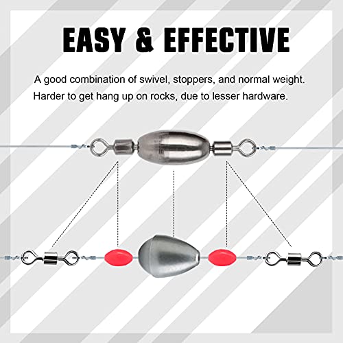 Amysports Drop Shot Fishing Sinkers Tackle Casting Swivel Fishing Weight Sinker Bullet Fishing Sinker Saltwater Removable Freshwater #TOP2