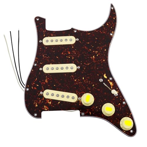 エレキギター用ピックガード ヴィンテージスタイルのアルニコ5シングルコイルピックアップ搭載ピックガード 用のSTエレキギター用のFD(Brown Tortoise Shell)