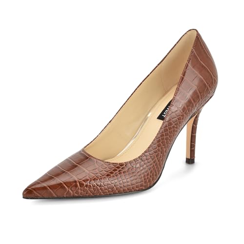 Image of Nine West Women's Gemmha Pump, Medium Brown Croco 210, 7.5