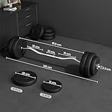 Yaheetech Barbell Weight Set 30KG Heavy Strength Training Bars Set Adjustable Dumbbell Weight Bar Home Gym Weight Lifting Training - Image 2