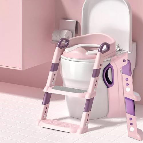 Image of Skylofts Baby Potty Training Seat Potty seat for Kids 1-3 Years Potty Training Stair Potty Seat for Kids 2-5 Years (Pink)