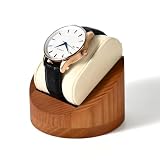 Woodten 木製ウォッチスタンド ベージュ 腕時計スタンド ナチュラル 省スペース単体時計用ディスプレイスタンド