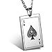 OIDEA Collana per Uomo Collana in Acciaio Inox con Pendente Poker Regalo per Ragazzo Nero Argento