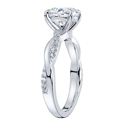 THELANDA Sterling Silver 4-Prong Petite Twisted Vine 2.0 CT Genuine Moissanite Engagement Ring Promise Bridal Ring (4.5) - Image 4