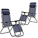 Set of 2 Zero Gravity Chairs Lounge Patio Chairs Outdoor Yard Beach (Blue)