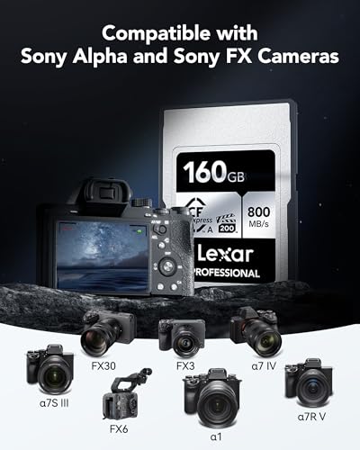 Miniatura 6 de Lexar Professional Silver Series 160 Gb Tarjeta Cfexpress Tipo A, Tarjeta Cfe Lectura De Hasta 800 Mb S, Vpg200, Tarjeta De Memoria Compatible Con Cámaras Sony Alpha Y Sony Fx Lcaexsl160g-Rneng