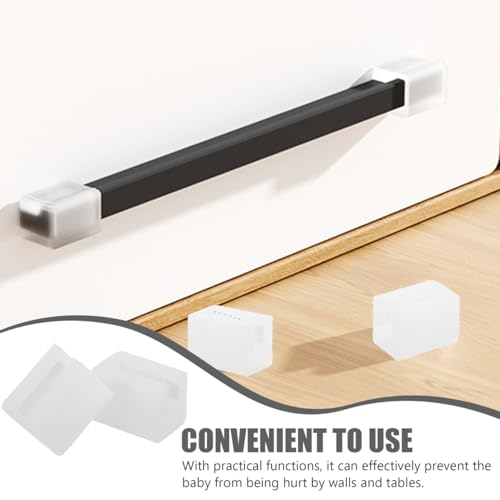 Image of 6 Pcs Child Proof Corner Guards, Transparent Silicone 0.98x0.71x0.71 Inch Corner Covers Baby Safety, F Shape Drawer Handle Covers Furniture Edge Protector Table Desk Fireplace