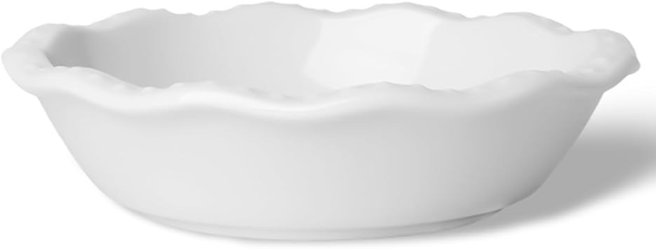 GDCZ Mini Pie Pan Set of 4, Ceramic Individual Stackable Pie Tins,Non-Stick Baking Bread Pan, Microwave and Dishwasher Safe, 5.8 Inch 8OZ, White