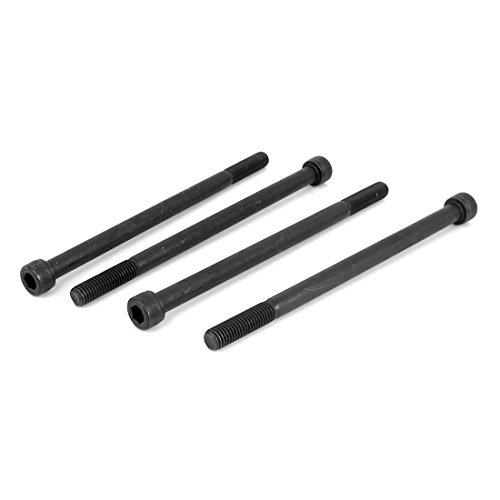 sourcing map 4pcs M10x170mm Vis à Tête Cylindrique à Six Pans Creux Tête Hexagonale Boulon Demi Filetage en Acier Allié 12.9 Noir