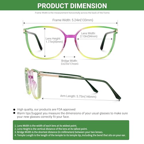 Image of VOOGLAM Stylish Square Blue Light Blocking Glasses for Women Anti Eyestrain Dry Eyes Eyewear Kinfe TR90