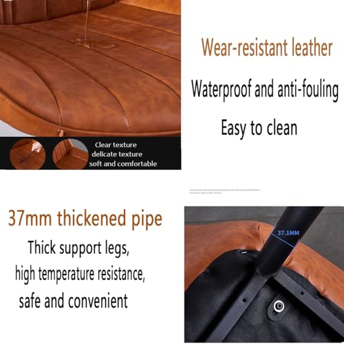 Chaise tapissée rétro en similicuir haut de gamme et structure métallique