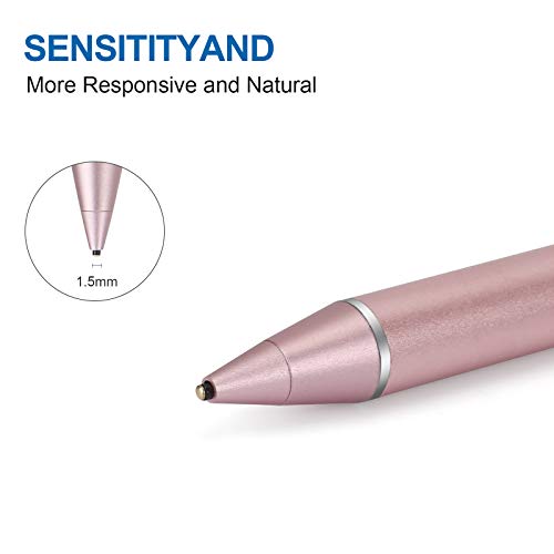 Active Stylus Pens for Touch Screens, Active Pencil Smart Digital Pens Fine Point Stylist Pen Compatible with iPhone iPad,Samsung/Android Smart Phone&Tablet Writing Drawing by maylofi (Rose Gold)