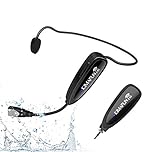 KIMAFUN Wireless Fitness Headset Microphone,2.4G Wireless Sweatproof Waterproof Headset Mic with Rechargeable Transmitter and Bodypack Receiver For Speaker,PA,Fitness Instructor,Teacher,G100-1
