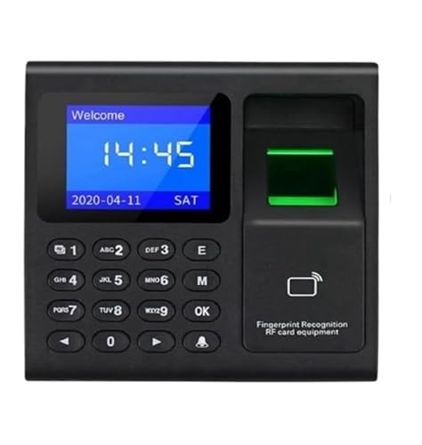 Reloj de Fichar, Reloj de control de asistencia con huella dactilar, contraseña y escáner de huellas dactilares for empleados, RFID y PIN en uno, fácil de usar