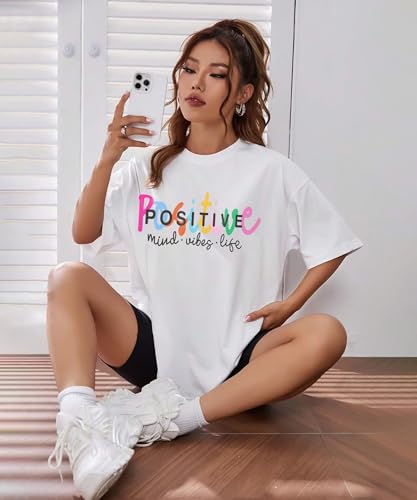 Image of SHODOX Bio-Washed Anti Bacterial 100% Pure Cotton Women's Oversized Aesthetic Premium Printed T-Shirt | Cozy Soft, Less Wrinkles Loose Fit, Drop Shoulder, Korean Baggy Style Tees for Girls