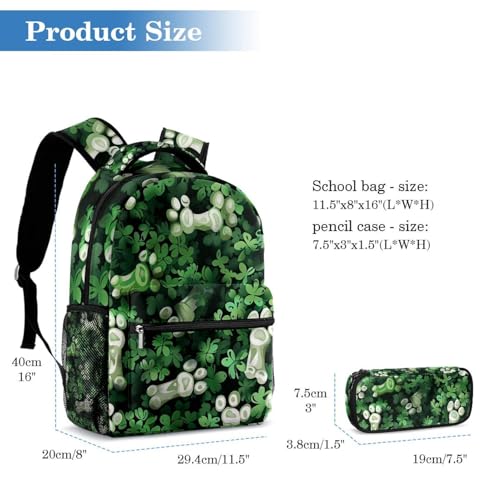 Sac à dos Patte de chien Green Grass Bones pour étudiants et enfants - 2