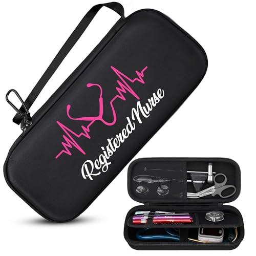 Personalized Stethoscope Case with Name, Custom Stethoscope Holder for 3M Littmann Classic III, Nurse Stethoscope Case, Personalized Nurse Gift, Nursing School Essentials, Stethoscope Case Kit - Black
