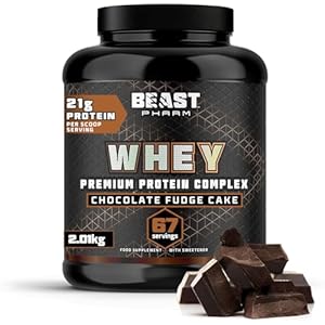 Beast Whey Protein Powder 2kg – 67 Servings – High 21g per Shake – Chocolate Protein Powder