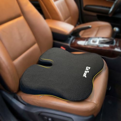 Image of Dr Trust USA 3203 Sportivo Car Wedge Seat Cushion for Tailbone & Lower Back Support Ergonomic PU Foam U-Cut Coccyx Car Seat with Non Slip Base