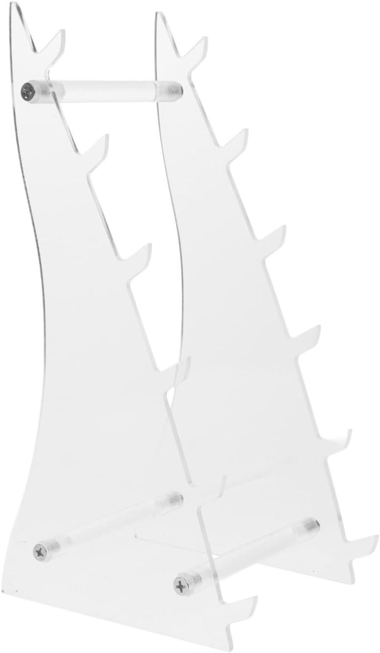 BESTOYARD Acrylic Knives Display Stand Knives Holder Knives Storage Rack Knives Collection Display Stand for Pockets Knives Display Home Decor, 26.00X13.50X10.00CM, Transparent, 16WQN56094