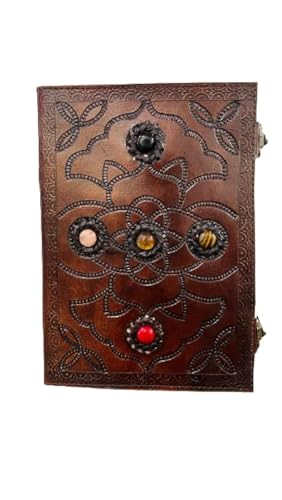 OVERDOSE Diario De Cuero Con Piedra En Relieve A Mano - Diario De Piedra Antiguo Hecho A Mano Para Hombres Mujeres Diario Sketchbook Cuaderno De Dibujo - Tamaño 7 X 10 Pulgadas | 17 X 25 Cm | A4