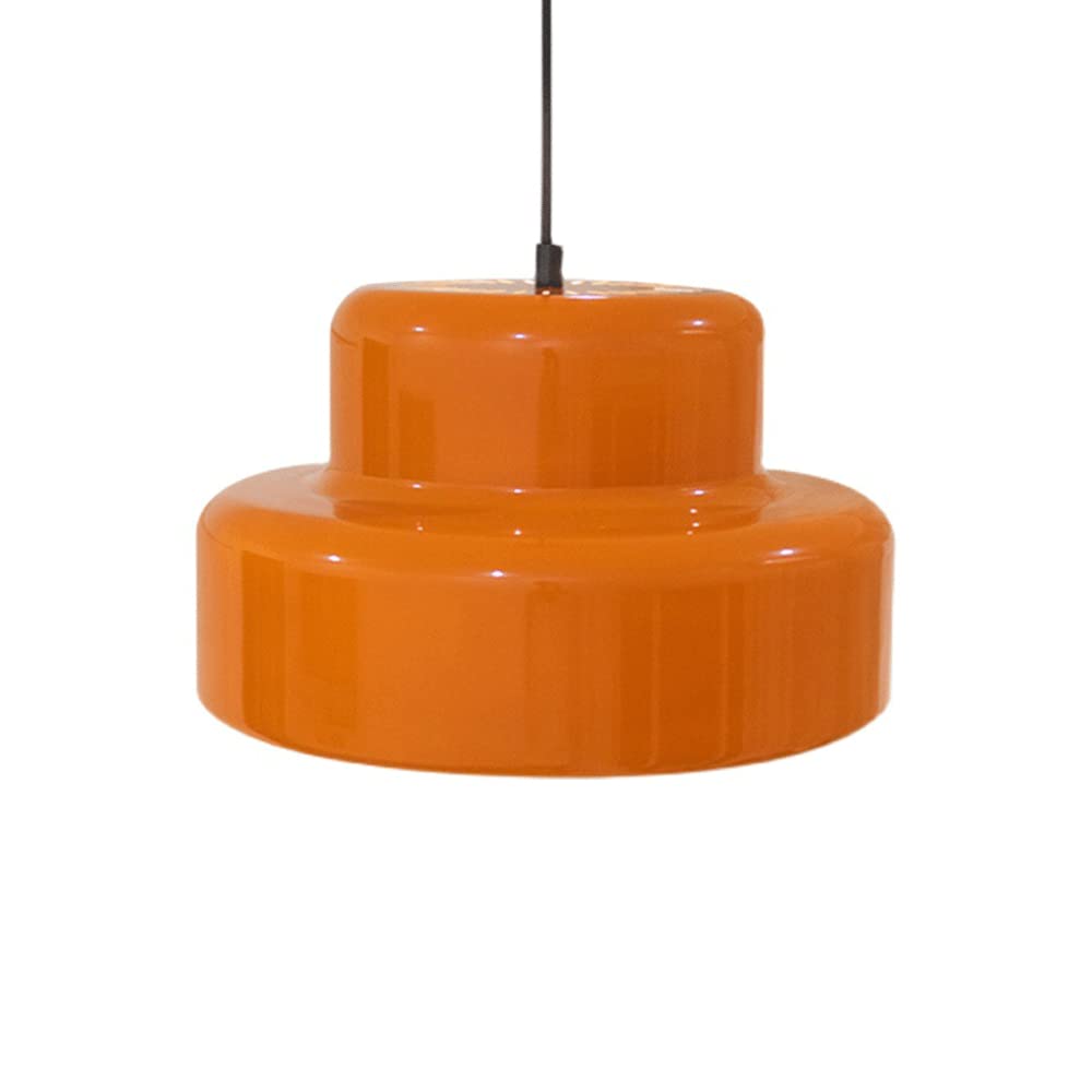 Lámpara colgante de doble capa naranja para evitar deslumbramientos en mesas