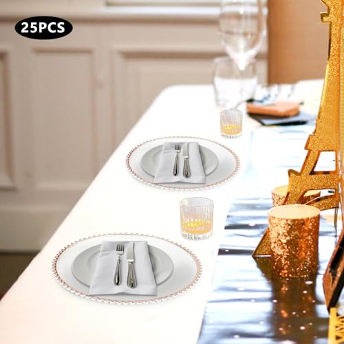 25 Platos Decorativos Redondos 13in Rose Gold miniatura 7