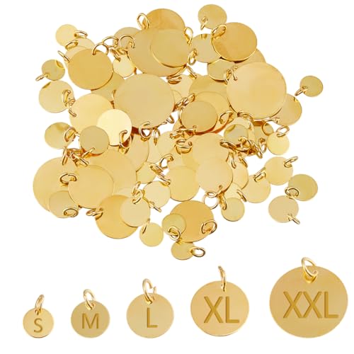 Breloques rondes et plates en laiton dore de 8 a 20 mm pour pendentif et bracelet