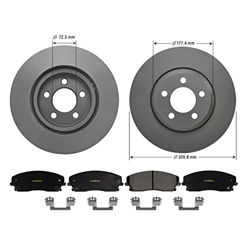 Goodyear Brakes Prk40657F | Front Premium Brake Kit With Pair (2) Of Antiox Coated Brake Rotors And Ceramic Brake Pads Fits Chrysler 300 21-05; Dodge Challenger 20-09, Charger 21-06, Magnum 08-05 #TOP2