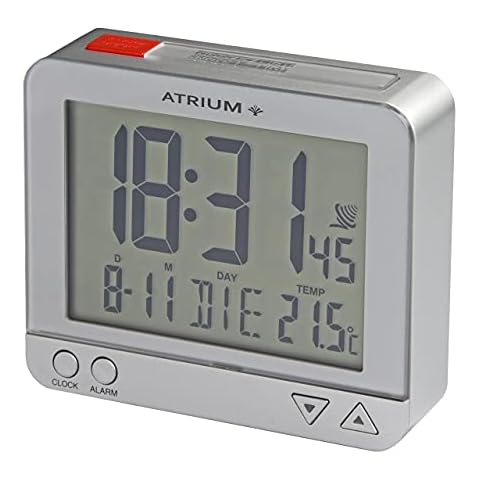 Despertador inalámbrico digital plateado Atrium A760-19 con sensor de luz nocturna Cover