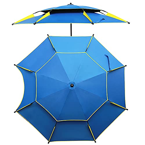 Parasol para patio con rotación 360 y doble capa ideal para picnics al aire libre