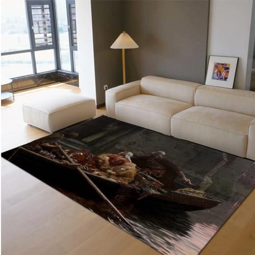 Tapis de style cour lavable pour eviter les taches persistantes dans le salon - 3