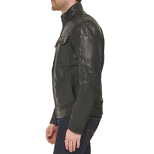 Cole Haan Men's Washed Leather Trucker Jacket2
