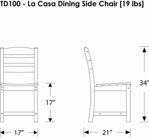 Polywood Td100Gy La Casa Café Dining Side Chair, Slate Grey #TOP4