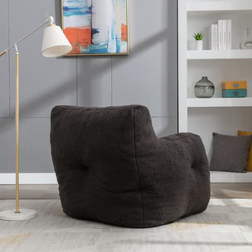 Adult Bean Bag Chair With Soft Micro Fiber Cover, Giant Memory Foam-Filled, Multiple Sizes And Colors, Big Ultra Supportive Stuffed Bean Bag, Portable Living Bean Bag (Dark Gray + Fabric + Foam) #TOP4