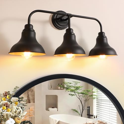 pasentel 25" Farmhouse Bathroom Vanity Light Fixtures, 3-Light Bathroom Light