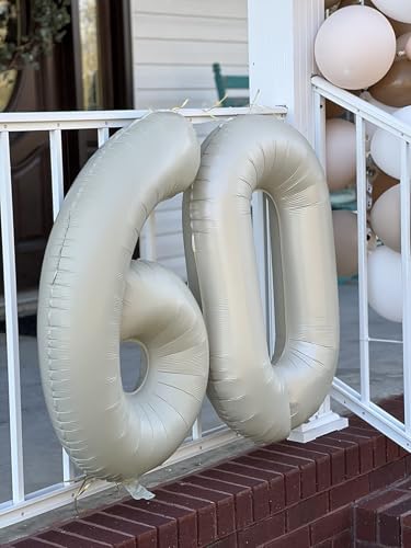Image of 0 Balloon 40 inch Cream Number Balloons for 10th Birthday Party Decorations | Saturated Color, Large 40 inch, With Inflation Straw & Hanging Holes, Great for Wedding, Anniversary, Thanksgiving, Christmas