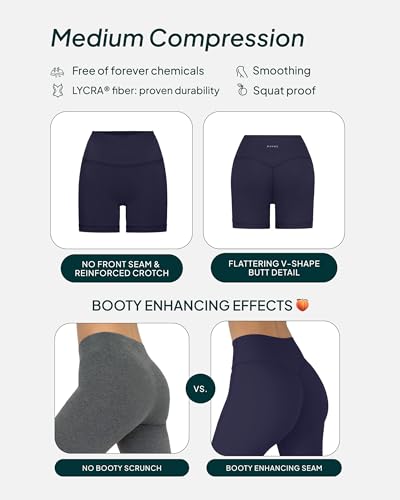 PAVOI ACTIVE Buttery Soft Yoga Workout Shorts for Women - High Waisted Butt Sculpting 6" Gym Biker Shorts - FlexFlow - Medium, Twilight4