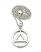 Hip Hop Rapper's Triangle Ring Pendant 3mm 24" Rope Chain Necklace in Silver-Tone