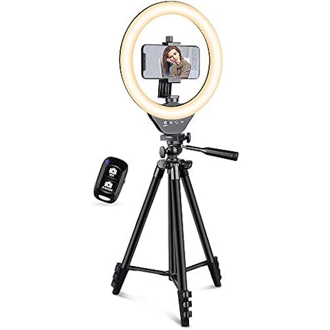 EICAUS 10” Ring Light with Stand and Phone Holder, Cell Phone Tripod with Ringlight for Live Streaming/Makeup/Photography Cover