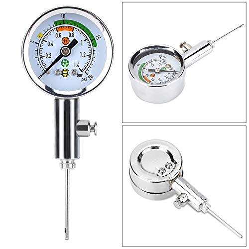 Ejoyous Luftdruckmesser Barometer, Manometer Fußball Bälle Mini-Luftpump Barometer Tool Druckmessgerät für Fußball Basketball Volleyball Netball Rugby 0-1,4 bar / 0-20 psi
