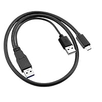 CY Typ-C USB 3.0 Y-Kabel, Dual USB Daten & Power A Stecker auf USB-C Kabel Mit Extra Power für SSD HDD – Ansicht 3