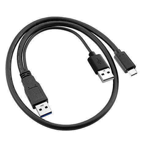 cablecc Type-C USB-C to USB 3.0 Male & USB 2.0 Dual Power Data Y Cable for Laptop & Hard Disk by cablecc - Image 3