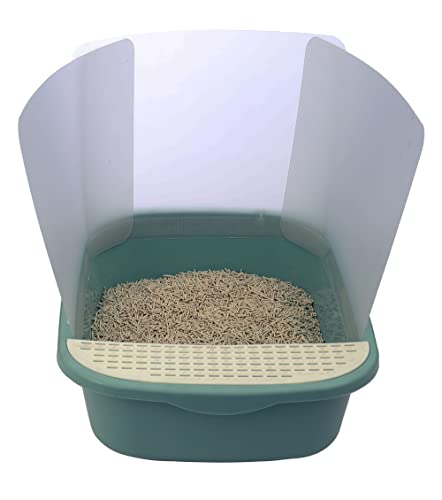 Paiaite 2 Pcs Cat Litter Box Pee Shields, Anti-Splashing Cat Litter Pan Pee Privacy Shields Easy Clean - Litter Box Not Included #TOP11