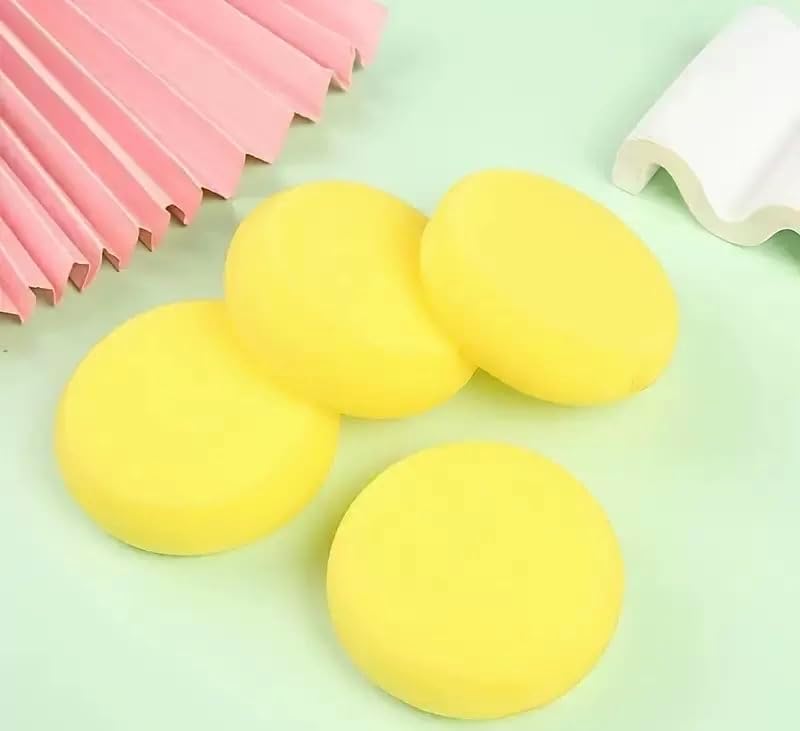 10 Pcs Yellow Round Painting Sponges Applicator Watercolor Synthetic Sponges Artist Sponges for Painting, Ceramics, Pottery, Watercolor, Household Use & More