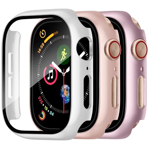 Image of Charlam 3 Pack Hard Case Compatible with Apple Watch Case 40mm iWatch SE 3 /2 /1 Series 6 5 4 with Screen Protector,Ultra Thin Guard Bumper Full Coverage Scratch Resistant Protective Cover