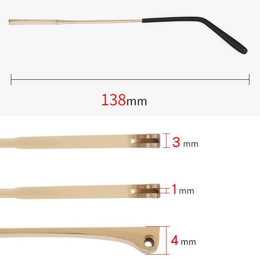 Brillenbügel aus Metall, Ersatzteile, doppelter Zahnabstand 1 mm, Reparatur von Sonnenbrillenrahmen